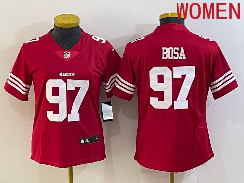Women San Francisco 49ers #97 Bosa Red New 2022 Nike Limited Vapor Untouchable NFL Jersey